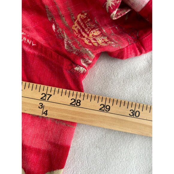 Caribbean Joe Womens 3X Red Hawaiian Button-Up Shirt With Tropical Floral Print - Picture 3 of 8